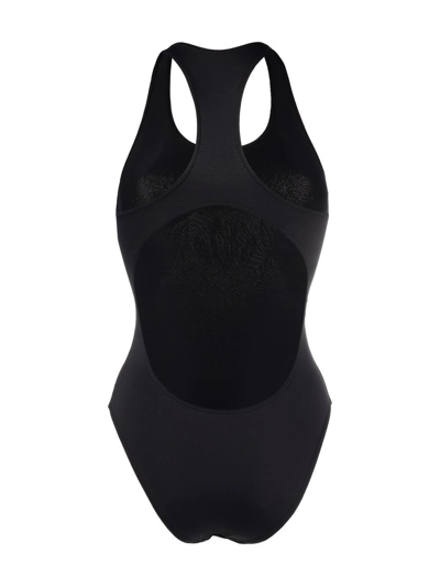 Shop Vetements Logo-crest Embellished Swimsuit In Black