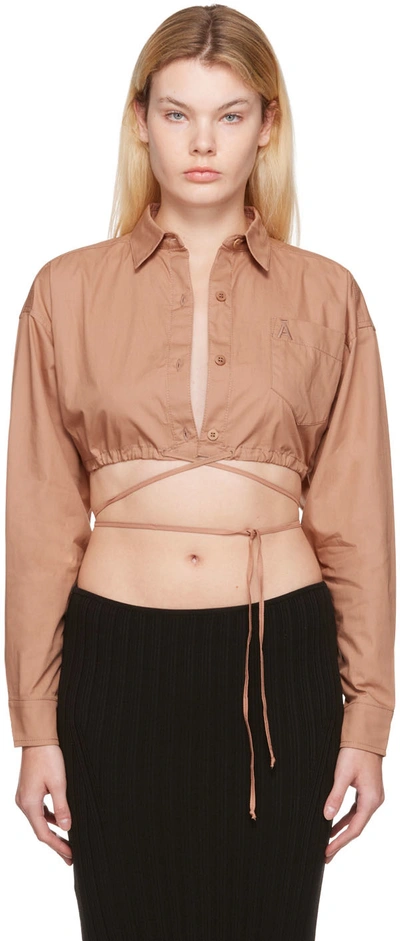 Andreädamo Andreādamo 'criss Cross' Cropped Shirt In 002 0476 Nude