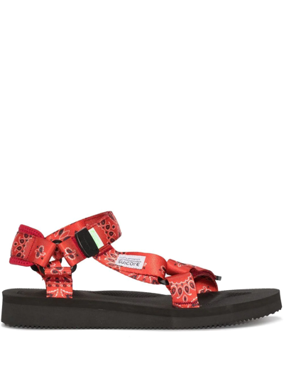 Shop Suicoke Depa Webbing-strap Sandals In Red