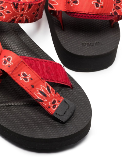 Suicoke Red Depa Webbing Strap Sandals In Red