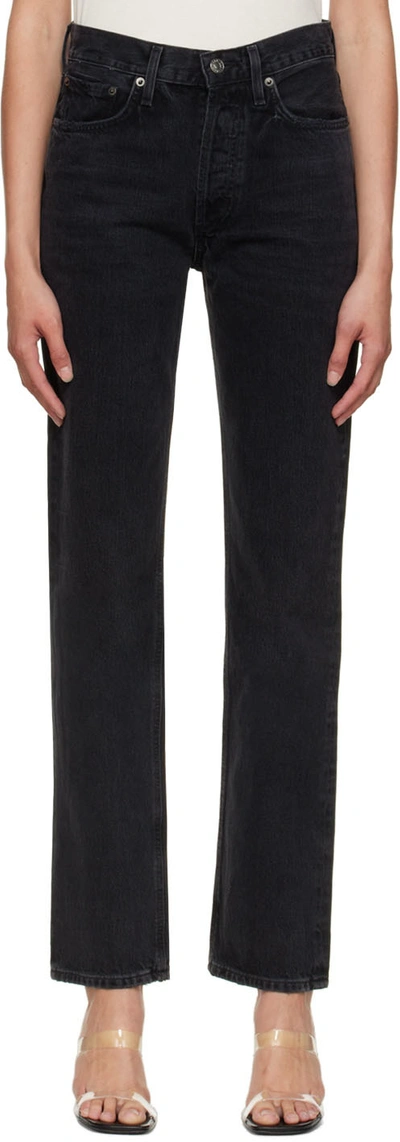 Shop Agolde Black Lana Jeans In Conduct