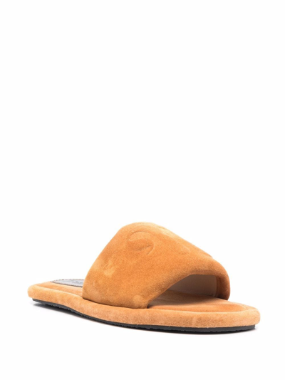 Nanushka Berrington Flat Suede Sandals In Yellow