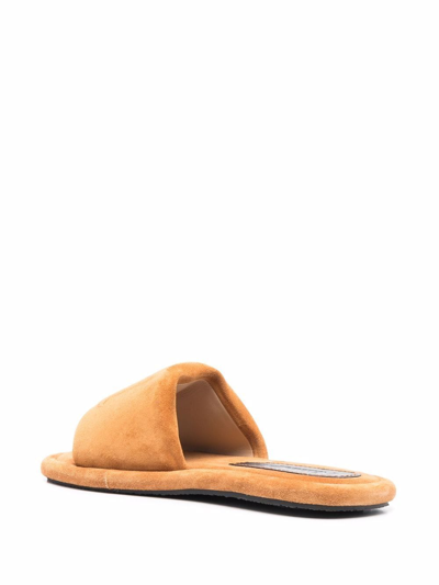 Nanushka Berrington Flat Suede Sandals In Yellow