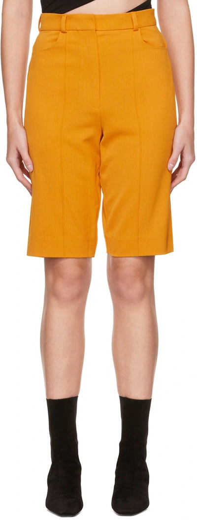 Olenich Orange Pinched Seam Shorts In Zesty Orang