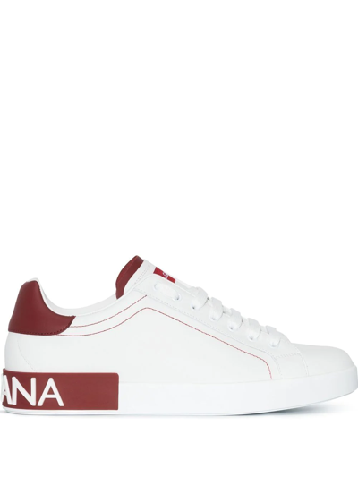 Shop Dolce & Gabbana Portofino Low-top Sneakers In White