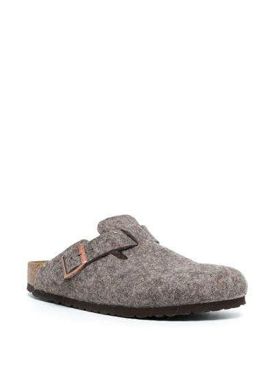 Birkenstock Wool Boston Sandals In Brown
