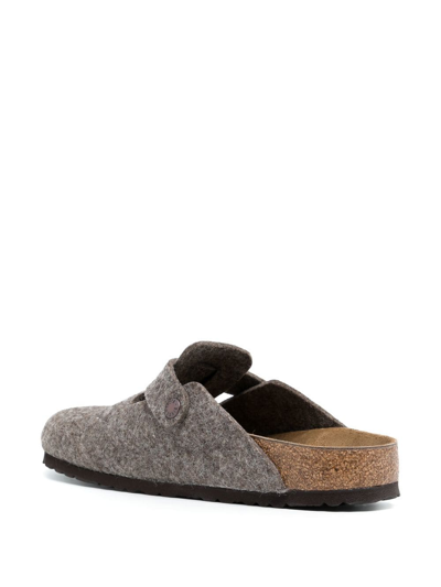 Birkenstock Wool Boston Sandals In Brown