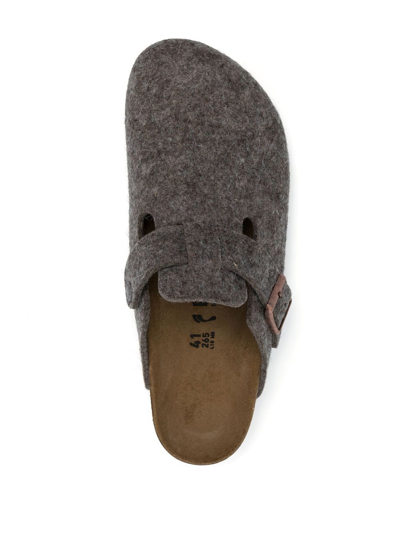 Birkenstock Wool Boston Sandals In Brown