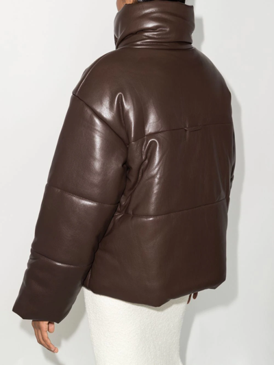 Shop Nanushka Hide Puffer Jacket In Brown