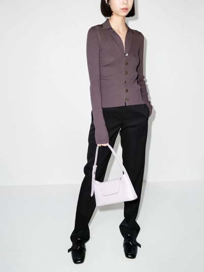 Low Classic Grey Open Front Ribbed Knit Cardigan In Grey