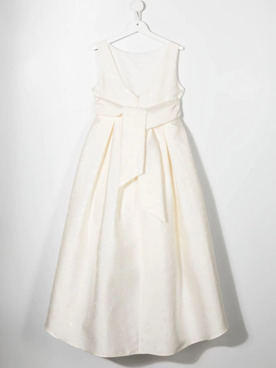 La Stupenderia Floral-detail Dress In Neutrals