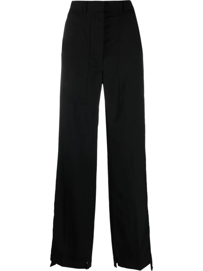 Shop Stella Mccartney Straight-leg Cargo-pocket Trousers In Black