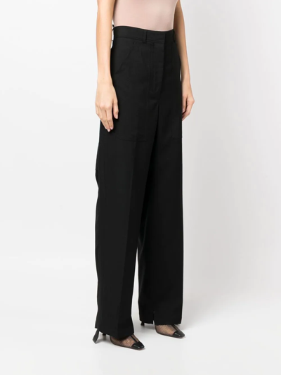 Shop Stella Mccartney Straight-leg Cargo-pocket Trousers In Black