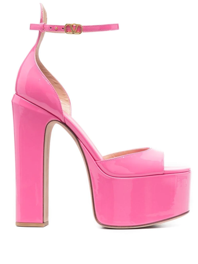 Shop Valentino Tan-go 160mm Platform Sandals In Pink