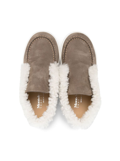 Shop Montelpare Tradition Slip-on Shearling Sneakers In Brown