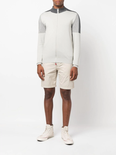 Shop Kiton Colour-block Panelled Sweater In Grey