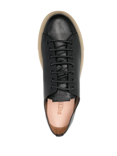 Buttero Lace-up Low-top Trainers In Black