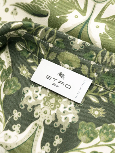 Shop Etro Floral-print Shirt Dress In Green