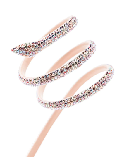 Shop René Caovilla Crystal-embellished Strap-detail Sandals In Pink