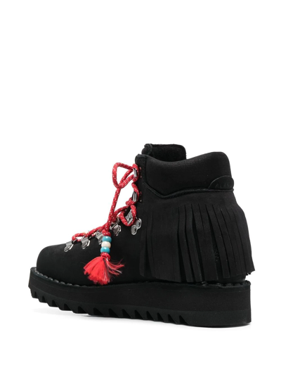 Shop Alanui X Dieme Roccia Fringed Ankle Boots In Black