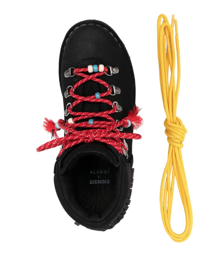 Shop Alanui X Dieme Roccia Fringed Ankle Boots In Black