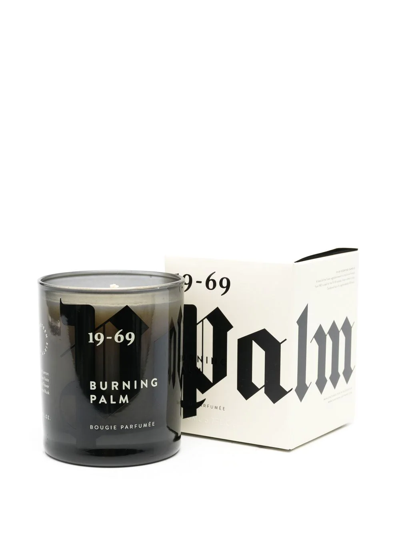 Shop Palm Angels Burning Palm Scented Candle (440g) In Black