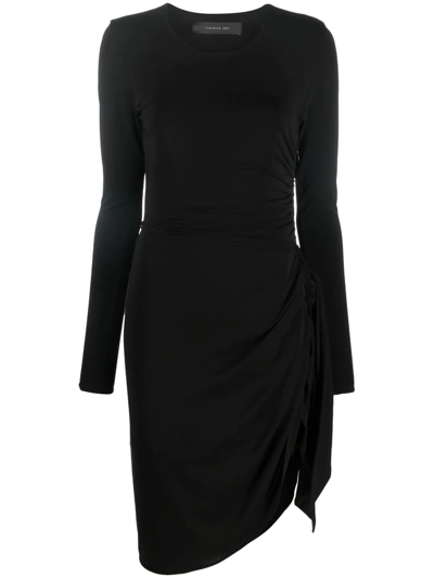 Federica Tosi Asymmetric Black Jersey Dress In Black