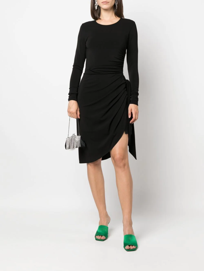 Federica Tosi Asymmetric Black Jersey Dress In Black