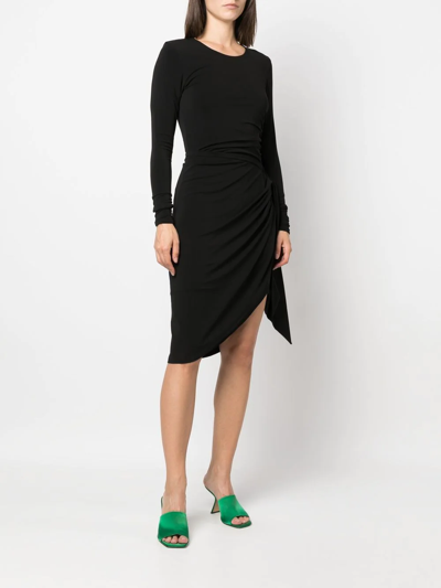 Federica Tosi Asymmetric Black Jersey Dress In Black
