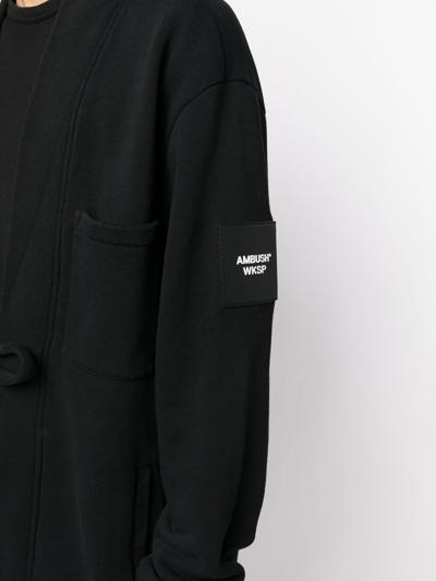 Shop Ambush Tie-front Cotton Cardigan In Black Black