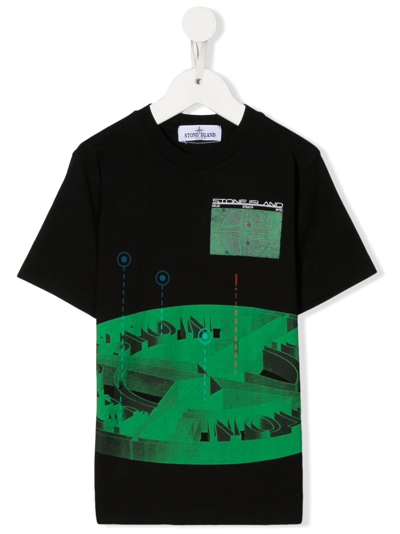 STONE ISLAND JUNIOR t-shirt Black for boys