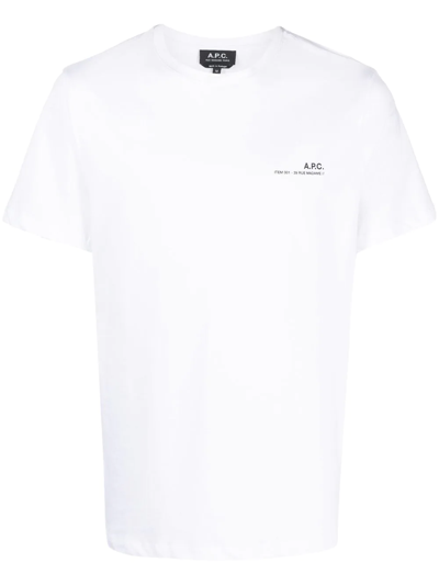 Shop Apc Logo-print T-shirt In White