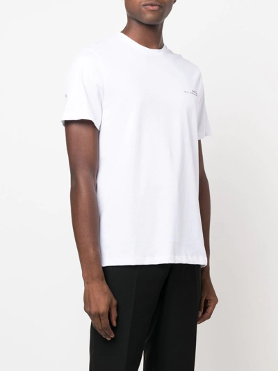 Shop Apc Logo-print T-shirt In White