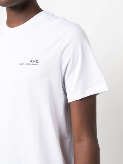 Shop Apc Logo-print T-shirt In White