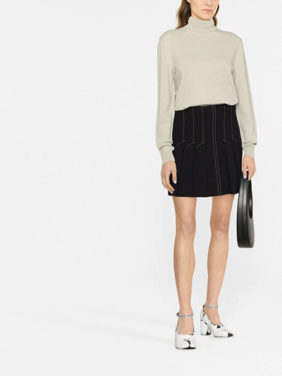 Maison Margiela Mm4 Mm14 Solid Color Cashmere Turtleneck Sweater In Green