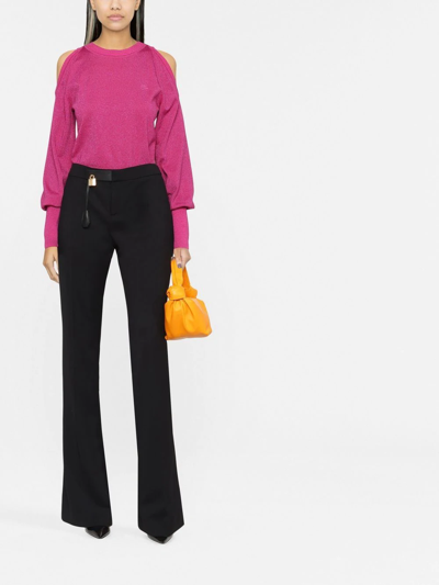 Shop Tom Ford Mid-rise Flared Trousers In Black