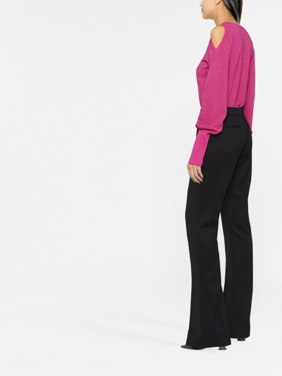 Shop Tom Ford Mid-rise Flared Trousers In Black