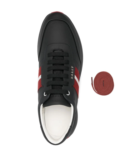 Shop Bally Daryn Side-stripe Sneakers In Black