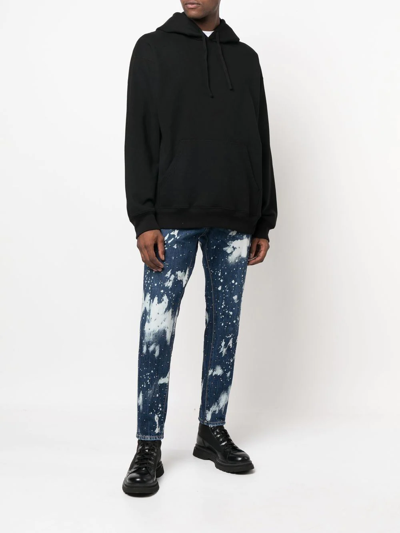 Dsquared2 Bleached Tapered-leg Jeans In Blue