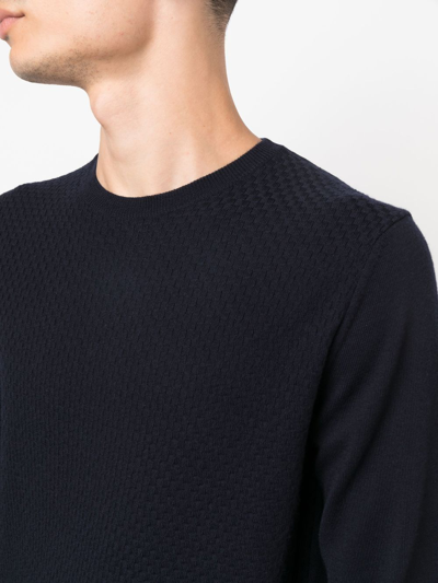 Corneliani Crew-neck Long-sleeve Jumper In Blue