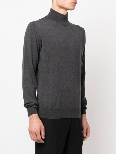 Shop Corneliani Long-sleeve Roll-neck Jumper In Grey
