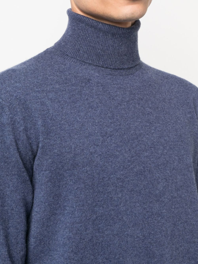 Shop Corneliani Roll-neck Cashmere Jumper In Blue