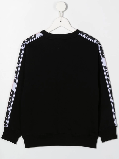 Shop Off-white Logo-print Long-sleeve Sweatshirt In Black