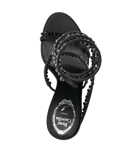 Shop René Caovilla Chandelier Crystal-embellished Sandals In Black