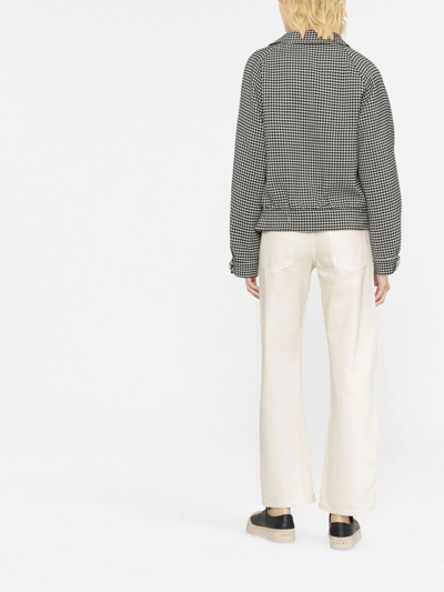Shop Marni Houndstooth Reversible Bomber Jacket In Neutrals