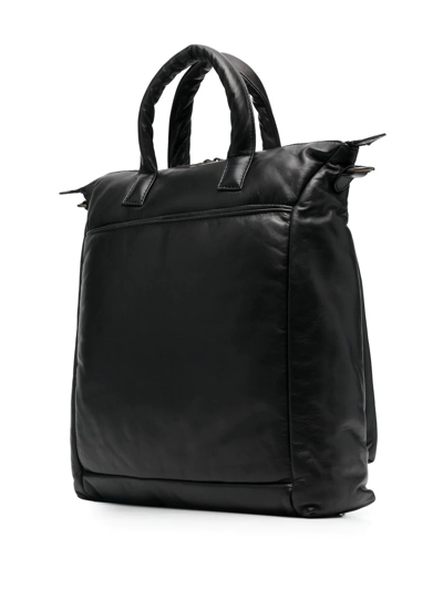 Shop Officine Creative Quilted Leather Tote Bag In Black