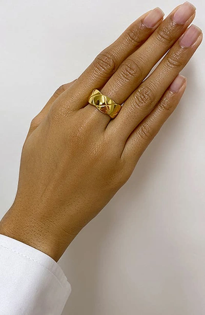 Shop Adornia Water Resistant Cushion Band Ring In Yellow