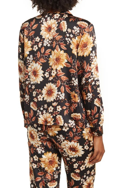 By Design Valerie Tie Front Blouse In Chocolate Dahlia
