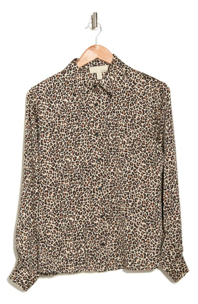 By Design Valerie Tie Front Blouse In Spring Cheetah