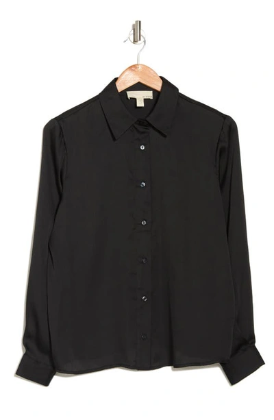 By Design Valerie Tie Front Blouse In Black